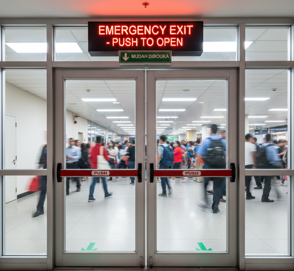 Pintu Emergency Mudah Dibuka Saat Keadaan Panik