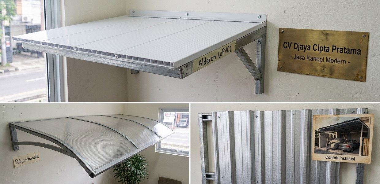 Kanopi Alderon, Polycarbonate, atau Spandek? Ini Bedanya